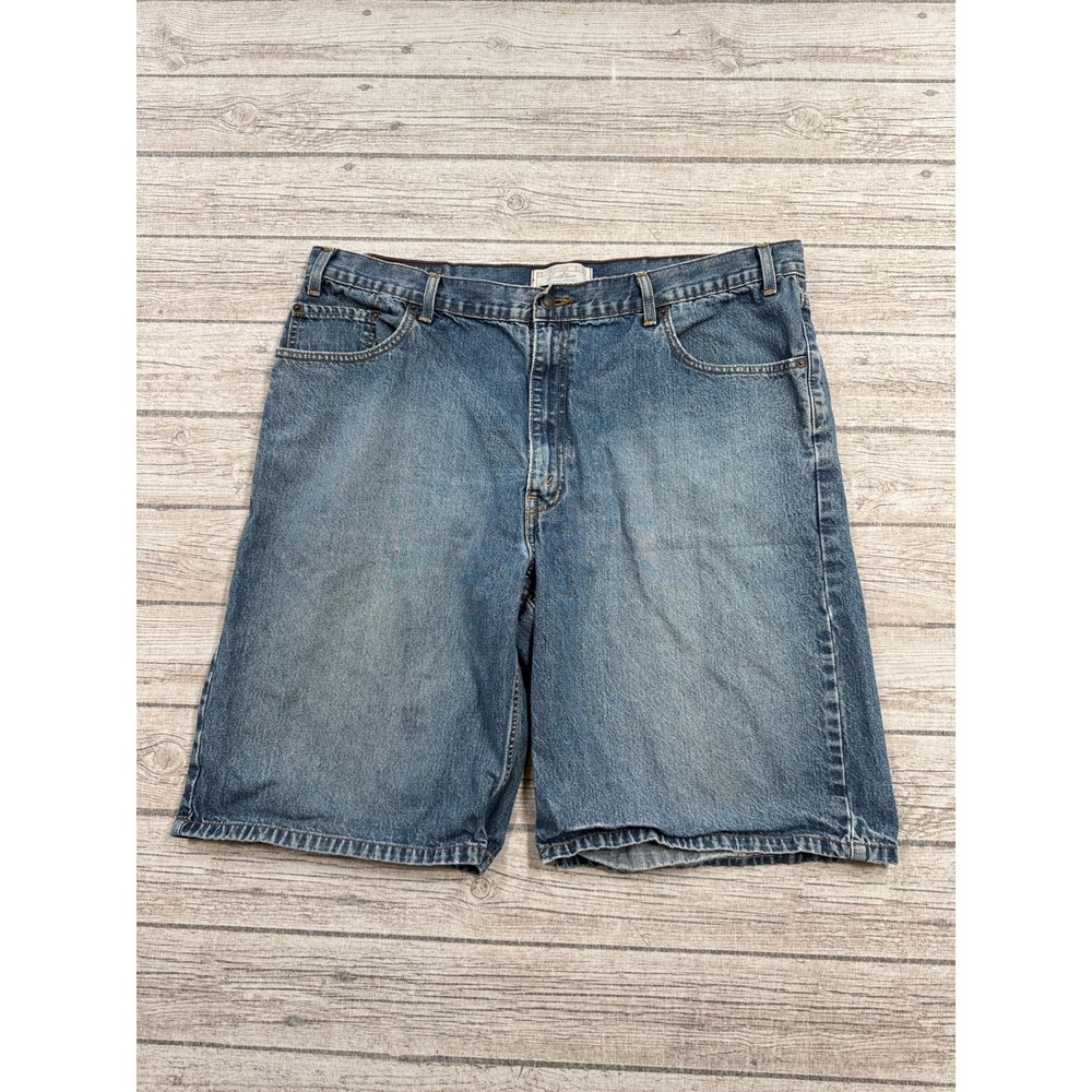 Vintage 90s Levi's Shorts Mens 40 Blue Denim Classic Relaxed Fit Bermuda Utility